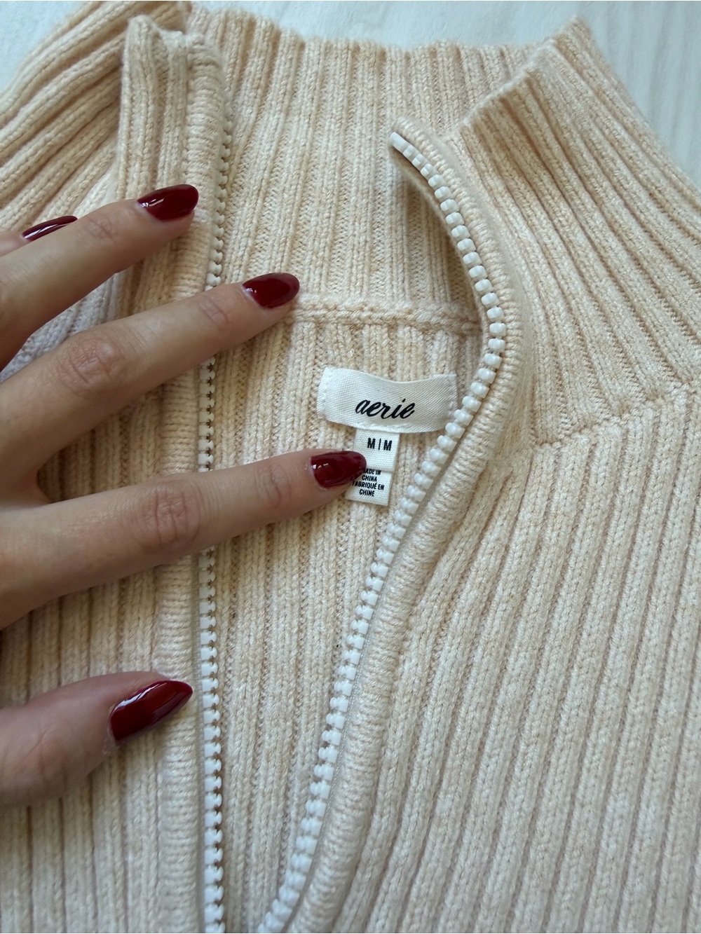 aerie Ribbed Wide-Leg Knit Pants and Sweater - Picture 3 of 4
